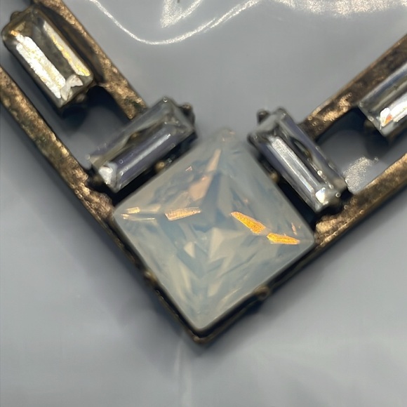 Vintage crystal two-tone necklace - Picture 4 of 5